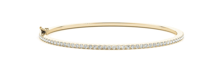 14K Yellow Gold Diamond Traditional Bangle
