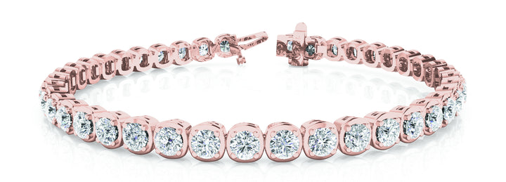 14K Rose Gold 3 CT Diamond Line Bracelet