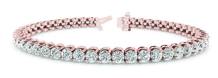 14K Rose Gold Diamond In-Line Bracelet