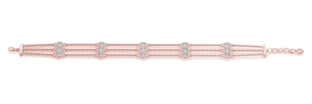 Rose Gold 3 CT Diamond Tennis Bracelet