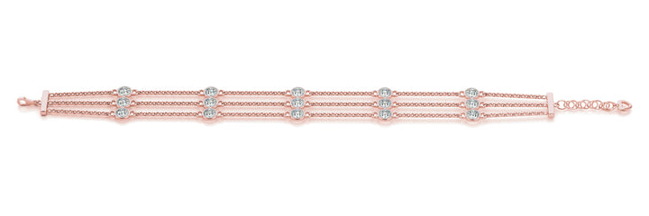 14K Rose Gold 2.38ctw Round Diamond Fashion Bracelet