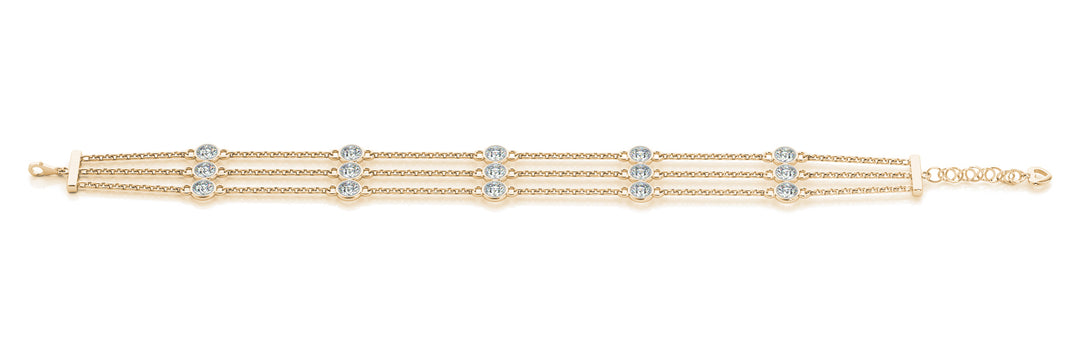 14K Yellow Gold Round Diamond Fashion Bracelet