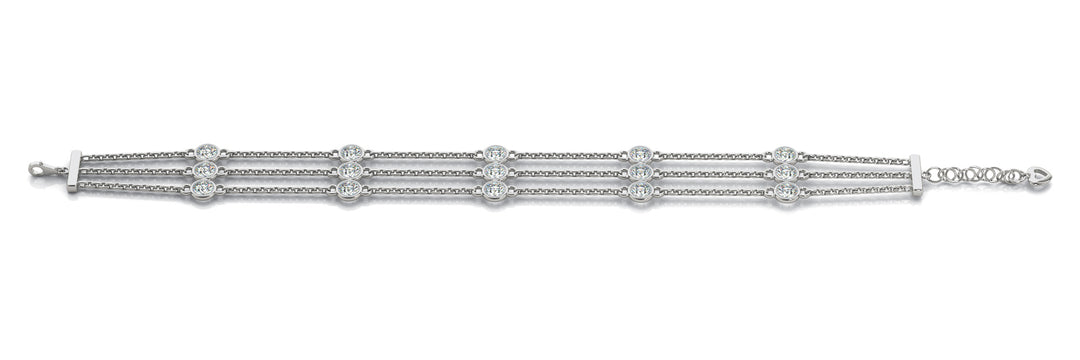 3-Row Diamond Chain Bracelet