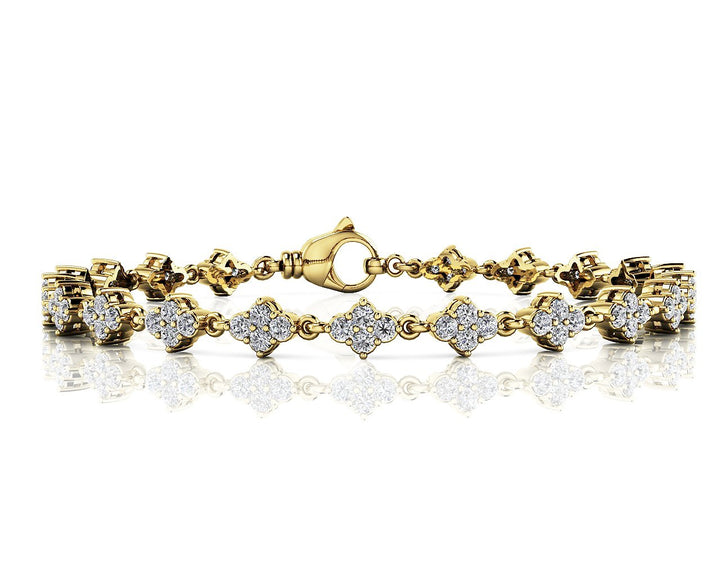 14K Yellow Gold 3ctw Round Diamond Bracelet