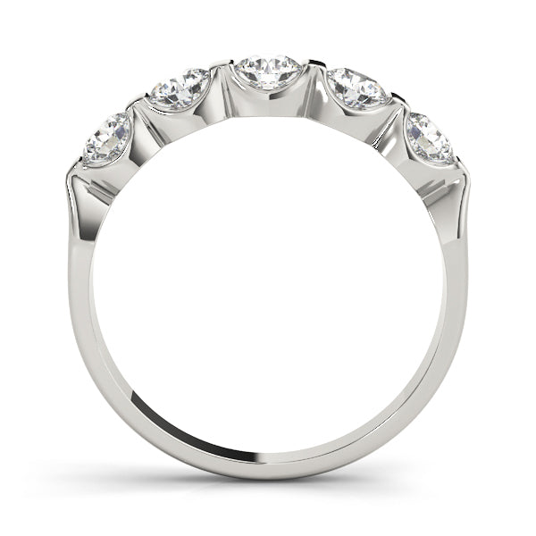 5-Stone Round Diamond Wedding Band
