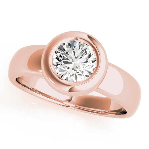 1ct Round Diamond 18K Rose Gold Engagement Ring