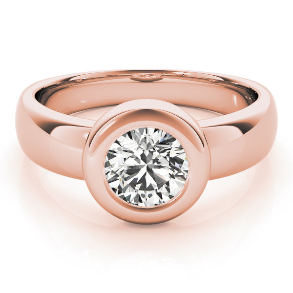 1ct Round Diamond 18K Rose Gold Engagement Ring