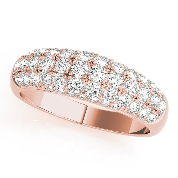 18K Rose Gold 1 ct tw Pave Diamond Wedding Ring