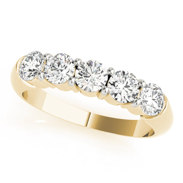 14K Yellow Gold 5-Stone Diamond Wedding Ring