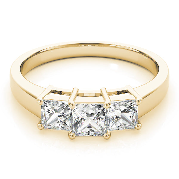 14K Yellow Gold Square Diamond Engagement Ring