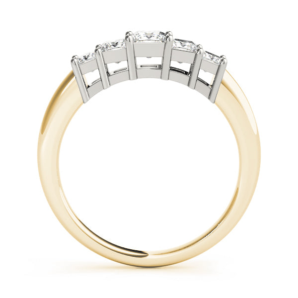 18K Yellow Gold Square Diamond Wedding Ring