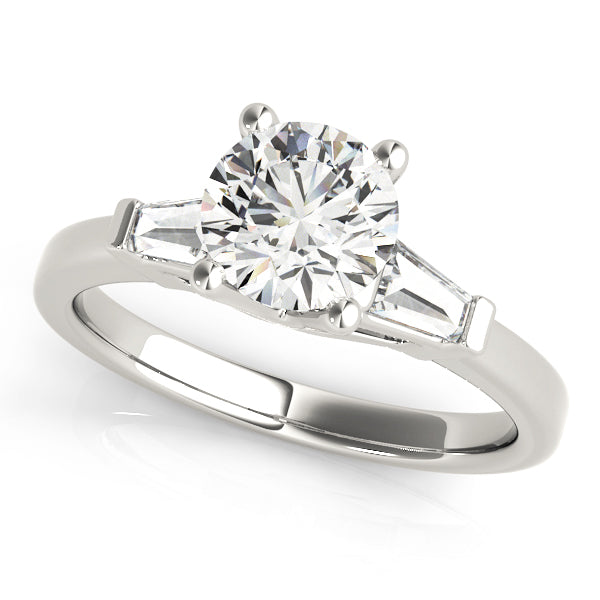 Round Diamond Engagement Ring with Baguettes