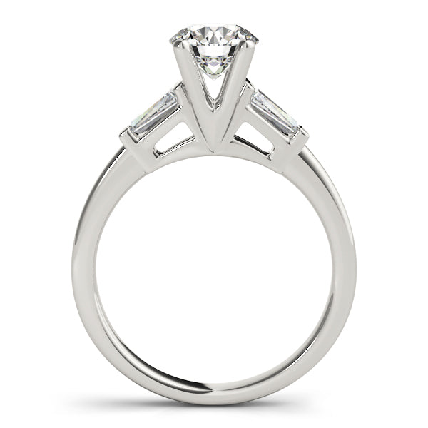 Round Diamond Engagement Ring with Baguettes