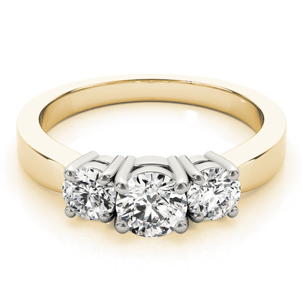 14K Yellow Gold 1 CT Round Diamond Engagement Ring