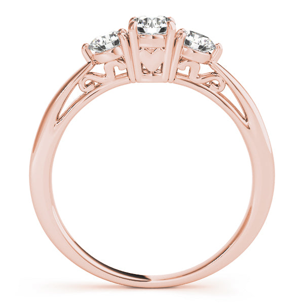 14K Rose Gold 1.25 ct Diamond Three-Stone Engagement Ring