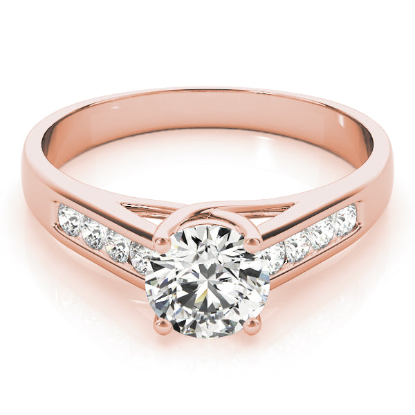 18K Rose Gold Round Diamond Trellis Ring