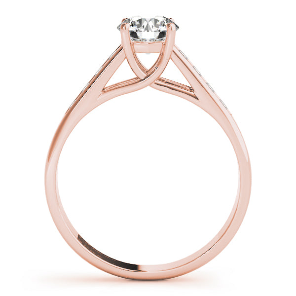 18K Rose Gold Round Diamond Trellis Ring