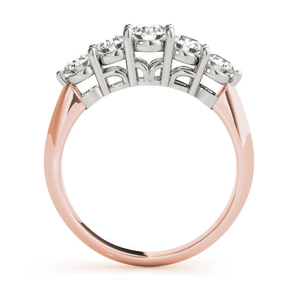 18K Rose Gold 1 CT Diamond Wedding Band