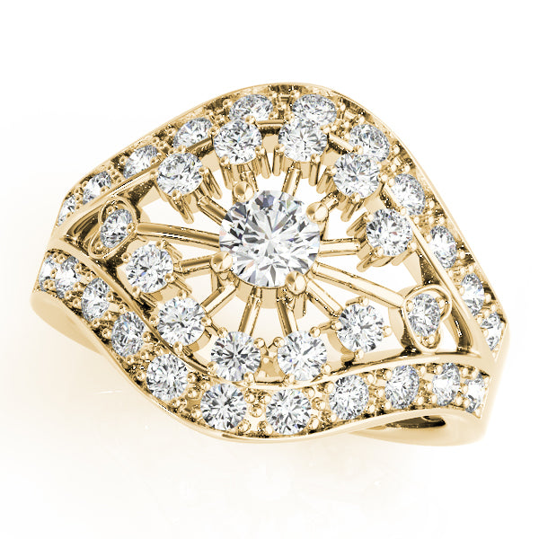 14K Yellow Gold Multi-Diamond Right Hand Ring