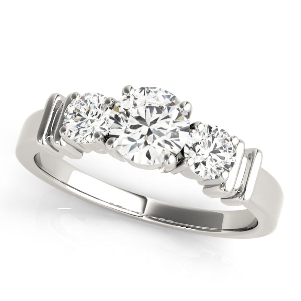 1 Carat Round Diamond Three Stone Ring