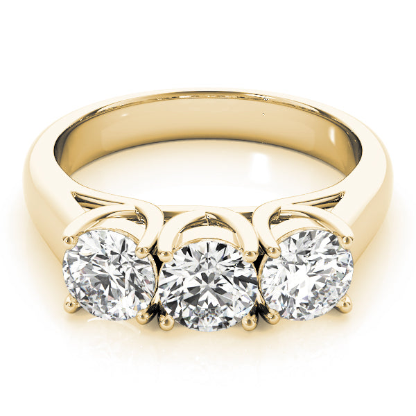 18K Yellow Gold 1 CT Round Diamond Engagement Ring