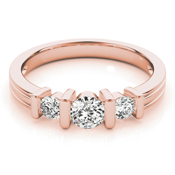 14K Rose Gold 1 CT Diamond Three-Stone Engagement Ring