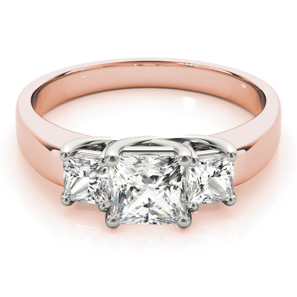 14K Rose Gold 0.73 ctw Square Diamond Engagement Ring