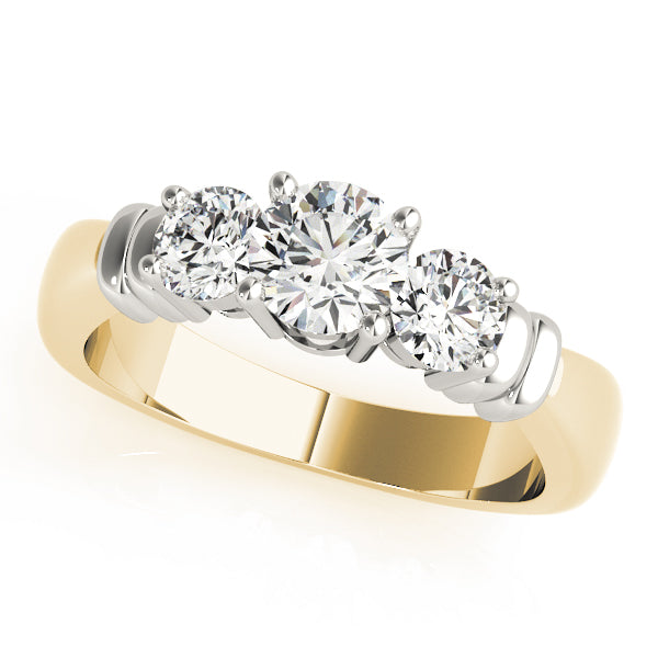 14K Yellow Gold 1 CT Round Diamond Engagement Ring