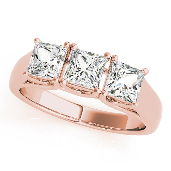 14K Rose Gold Princess Diamond Engagement Ring