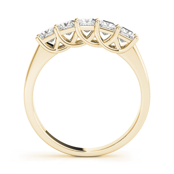 14K Yellow Gold Square Diamond Wedding Ring