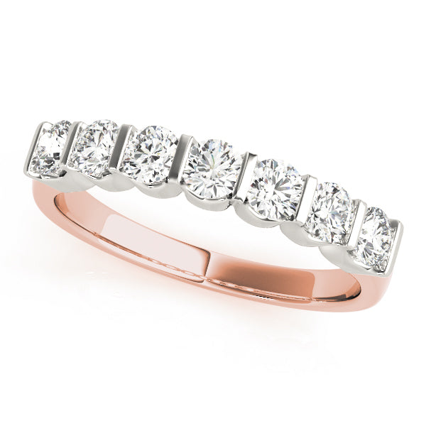 14K Rose Gold Round Diamond Wedding Ring