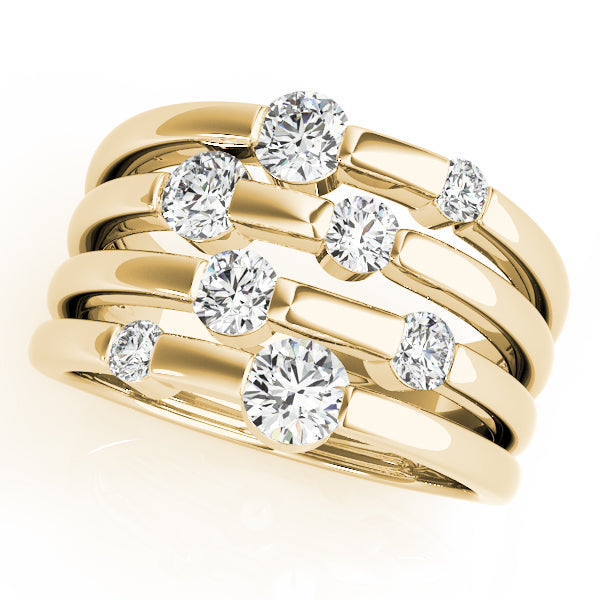 14K Yellow Gold Round Lab Diamond Ring