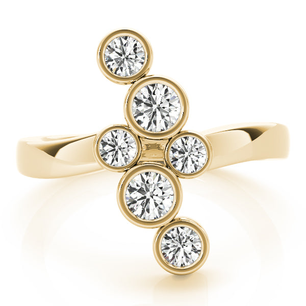14K Yellow Gold Round Diamond Fashion Ring