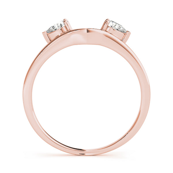 18K Rose Gold Pear Diamond Wedding Ring
