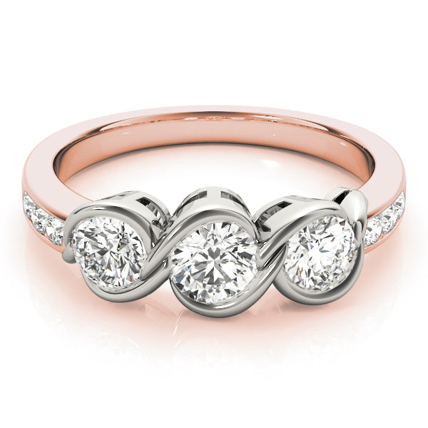 14K Rose Gold 1 CT Diamond Three-Stone Engagement Ring