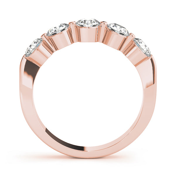18K Rose Gold 1 CT Diamond Wedding Band