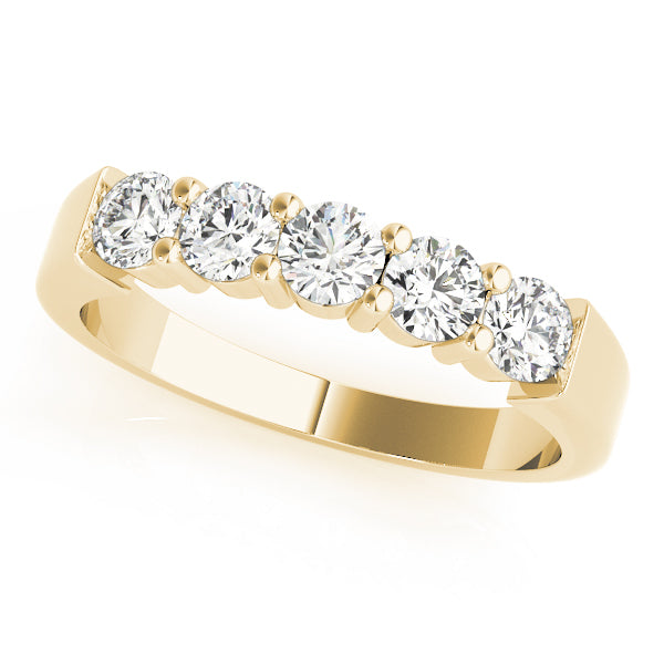 14K Yellow Gold 5-Stone Diamond Wedding Ring