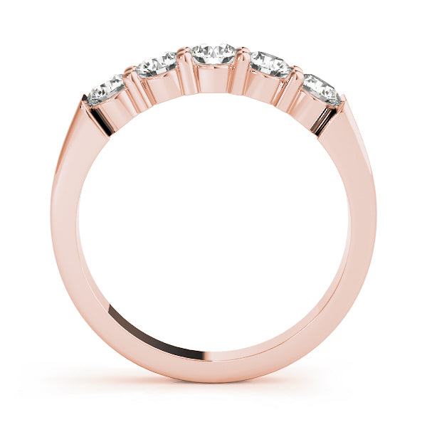 14K Rose Gold 5-Stone Diamond Wedding Ring