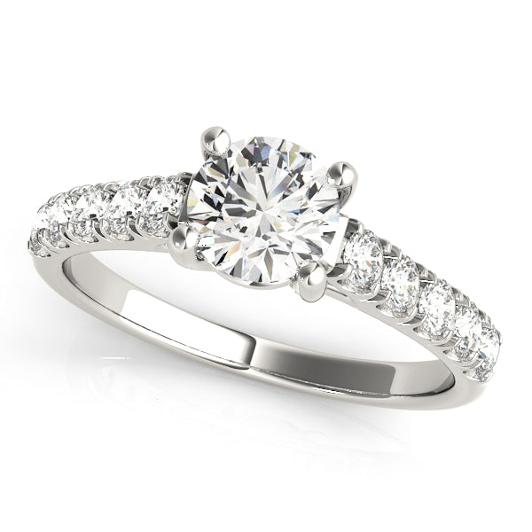 Round Diamond Single Row Engagement Ring