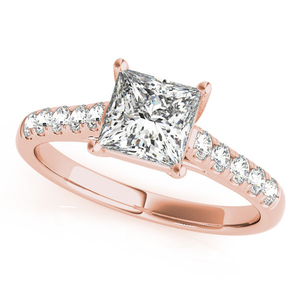 14K Rose Gold Square Diamond Trellis Ring