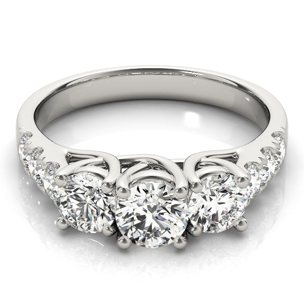 0.5 CT Round Diamond Three Stone Engagement Ring