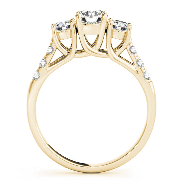 18K Yellow Gold 1/2 CT Round Diamond Engagement Ring