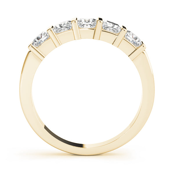 14K Yellow Gold Square Diamond Wedding Band