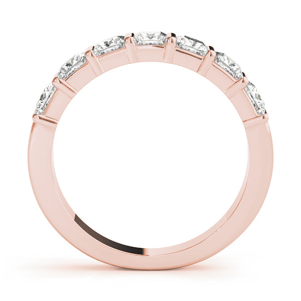 18K Rose Gold Square Diamond Wedding Ring