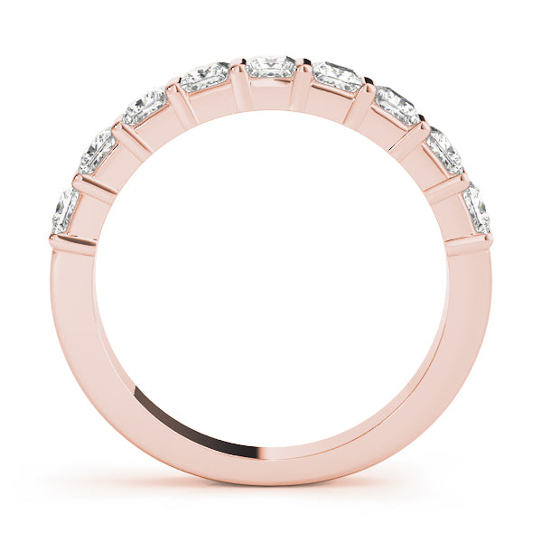 18K Rose Gold Square Diamond Wedding Ring