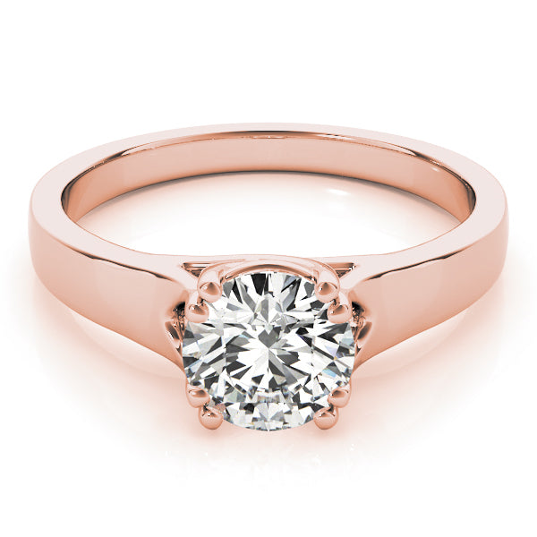 14K Rose Gold 1ct Round Diamond Solitaire Ring