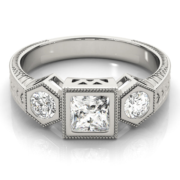 White Gold Diamond Three Stone Engagement Ring