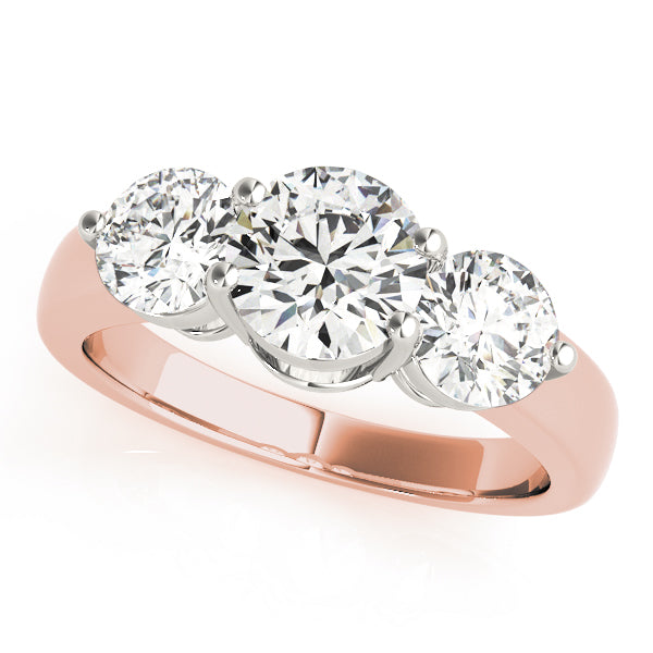 14K Rose Gold 2 ctw Round Diamond Engagement Ring