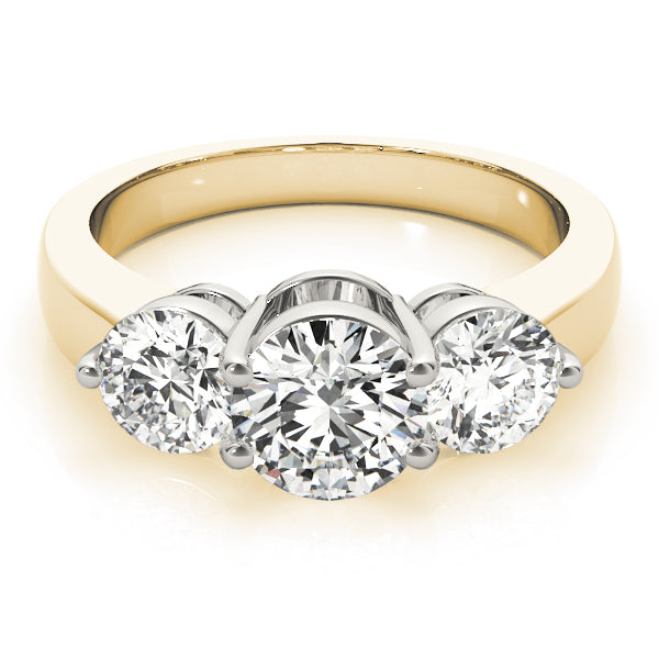 14K Yellow Gold 2 CT Diamond Three-Stone Engagement Ring