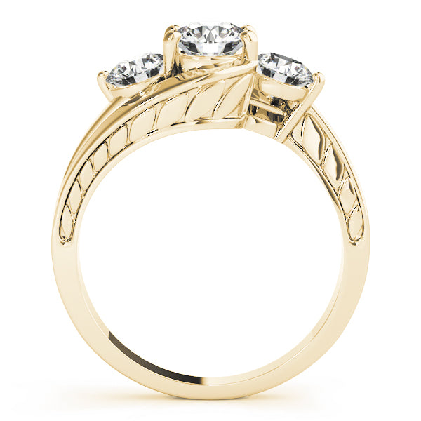 18K Yellow Gold 1 ct Diamond Three-Stone Engagement Ring